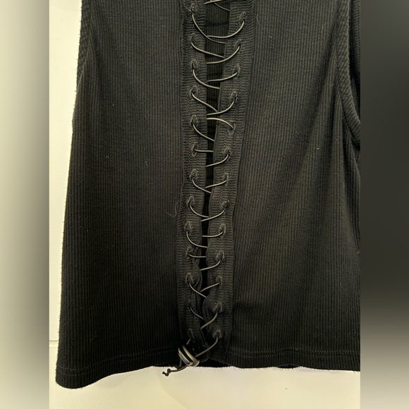 Joah Brown XS/S Black Lace Up Crop - Picture 4 of 6